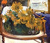 Paul Gauguin Still Life with Sunflowers on an Armchair painting